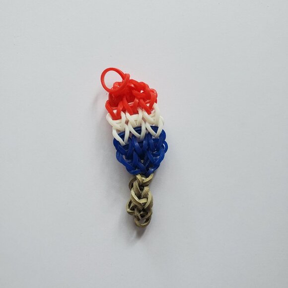 Handmade Rainbow Loom 4th of July bracelets with additional popsicle charm - Picture 2 of 6